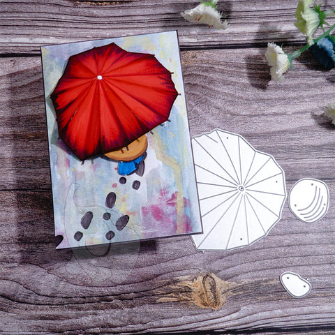 Inlovearts Walking with Umbrella Cutting Dies