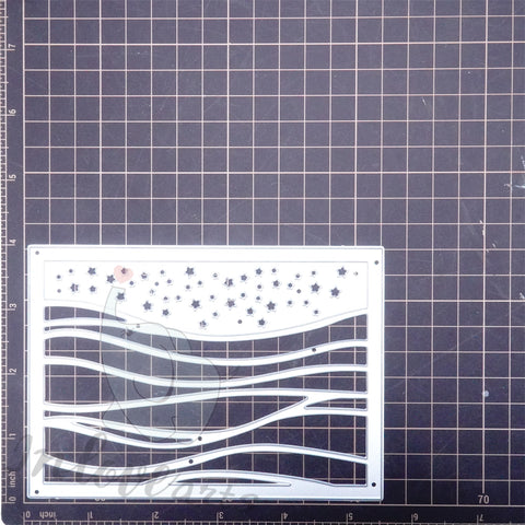 Inlovearts Wave Pattern and Star Background Board Cutting Dies