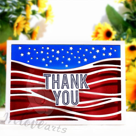 Inlovearts Wave Pattern and Star Background Board Cutting Dies