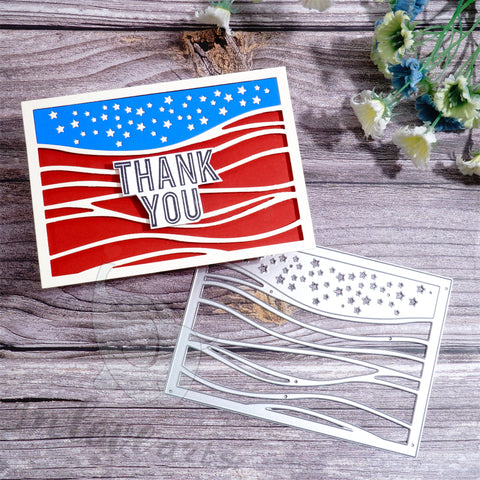 Inlovearts Wave Pattern and Star Background Board Cutting Dies