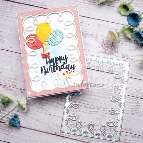 Inlovearts Wavy Line Frame Cutting Dies