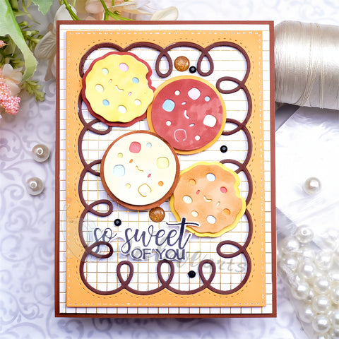 Inlovearts Wavy Line Frame Cutting Dies