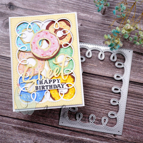 Inlovearts Wavy Line Frame Cutting Dies
