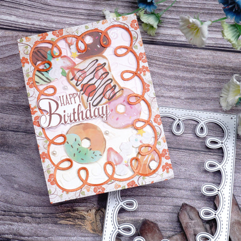 Inlovearts Wavy Line Frame Cutting Dies