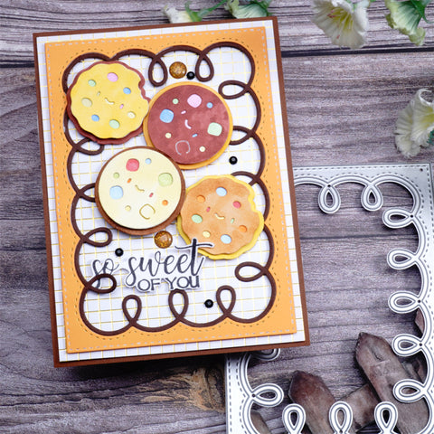 Inlovearts Wavy Line Frame Cutting Dies