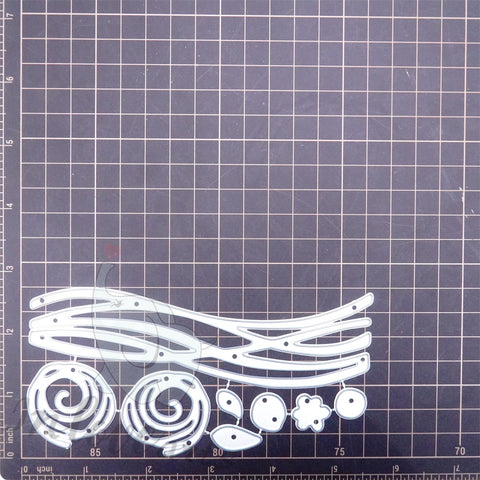 Inlovearts Wavy Line and Flowers Cutting Dies