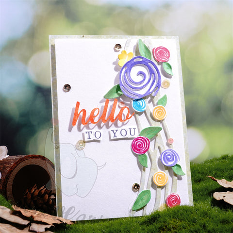 Inlovearts Wavy Line and Flowers Cutting Dies
