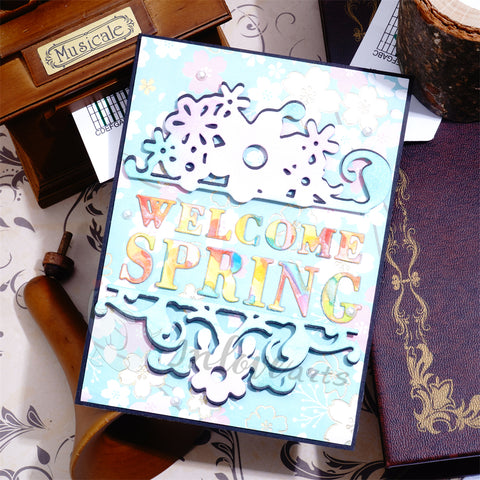 Inlovearts "Welcome Spring" with Flower Border Cutting Dies