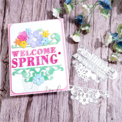 Inlovearts "Welcome Spring" with Flower Border Cutting Dies