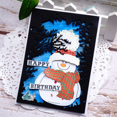 Inlovearts Winter Wearing Snowman Cutting Dies