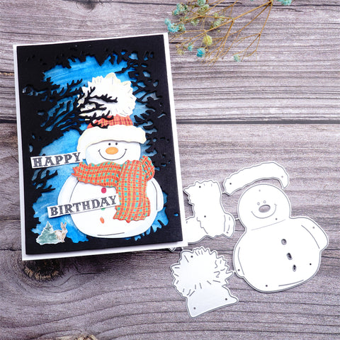 Inlovearts Winter Wearing Snowman Cutting Dies
