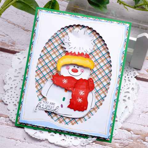 Inlovearts Winter Wearing Snowman Cutting Dies