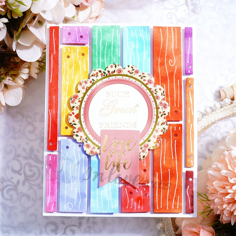 Inlovearts Wood Pattern Background Board Cutting Dies