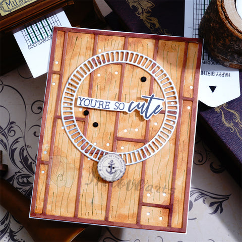 Inlovearts Wood Pattern Background Board Cutting Dies
