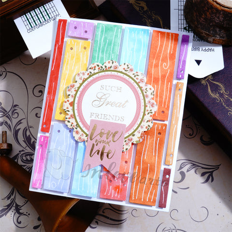 Inlovearts Wood Pattern Background Board Cutting Dies