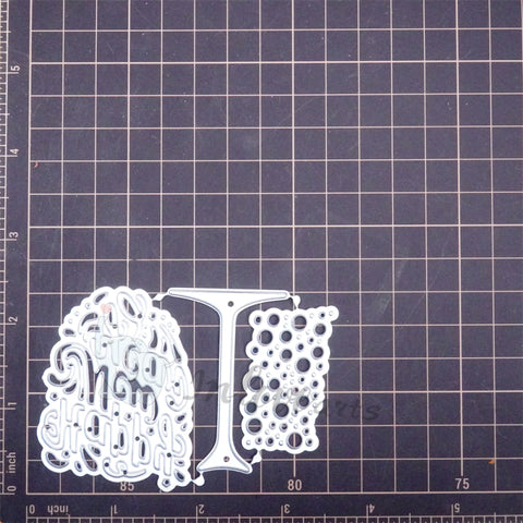 Inlovearts Words in Shape of Champagne Glass Cutting Dies