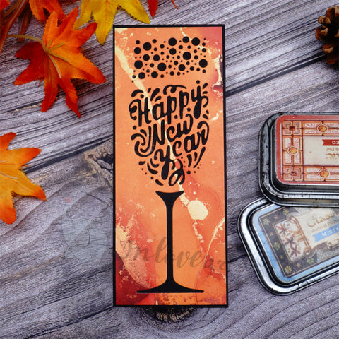 Inlovearts Words in Shape of Champagne Glass Cutting Dies