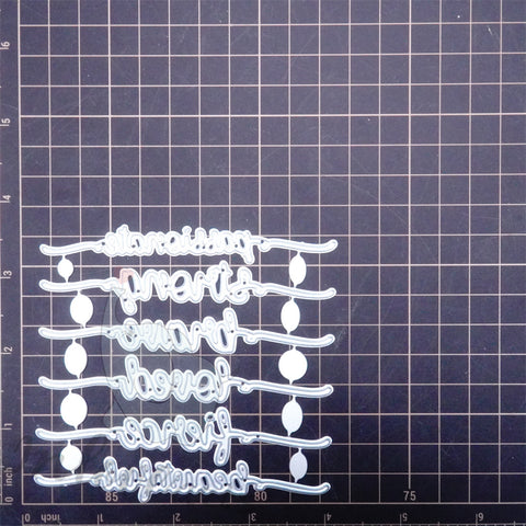 Inlovearts Word with Wavy Line Cutting Dies