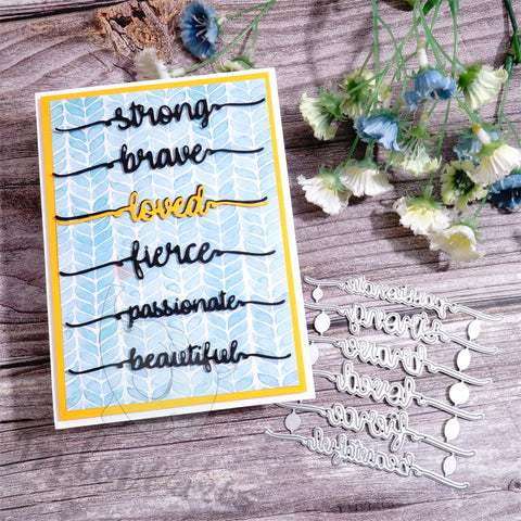 Inlovearts Word with Wavy Line Cutting Dies