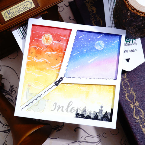 Inlovearts Zipper Square Border Cutting Dies