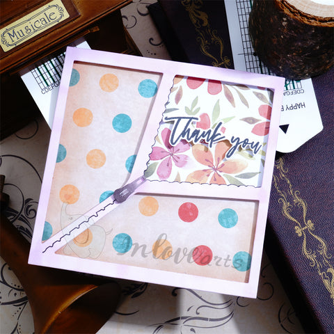 Inlovearts Zipper Square Border Cutting Dies