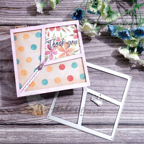 Inlovearts Zipper Square Border Cutting Dies