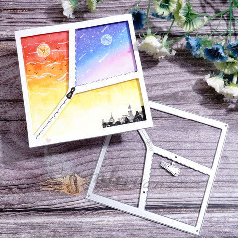 Inlovearts Zipper Square Border Cutting Dies