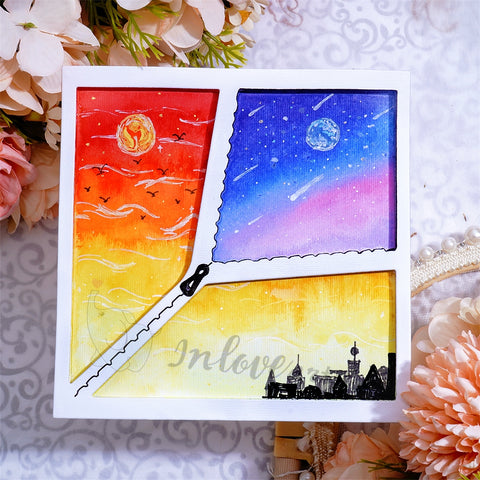 Inlovearts Zipper Square Border Cutting Dies