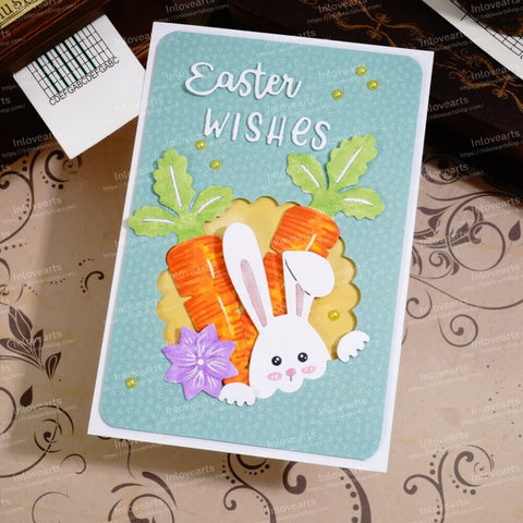 Inlovearts Bunny and Carrot with Word Cutting Dies