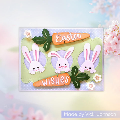 Inlovearts Bunny and Carrot with Word Cutting Dies