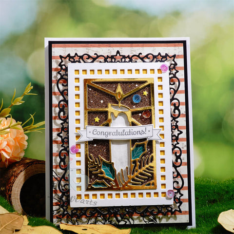 Inlovearts Christmas Candle Background Board Cutting Dies