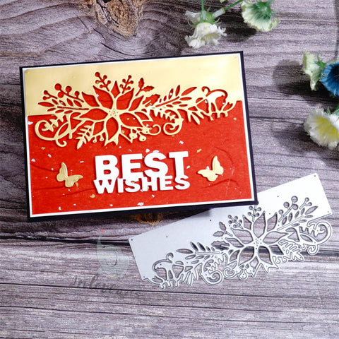 Inlovearts Christmas Flower Border Cutting Dies
