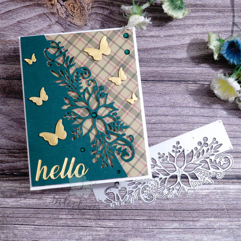 Inlovearts Christmas Flower Border Cutting Dies