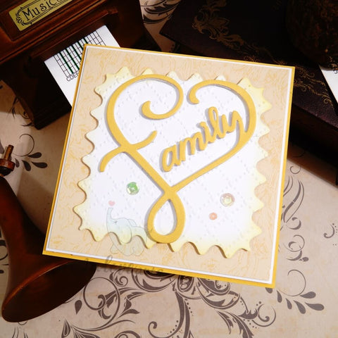 Inlovearts Family Word with Heart Shape Cutting Dies