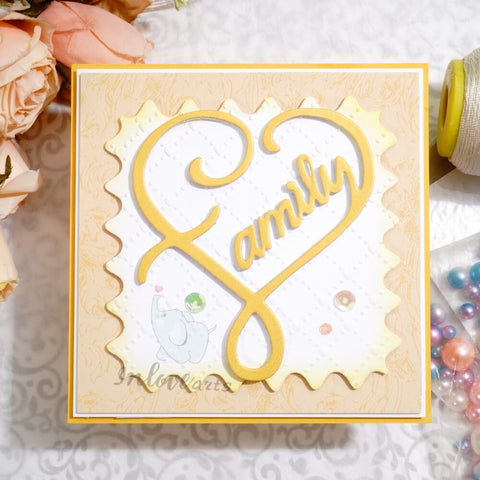 Inlovearts Family Word with Heart Shape Cutting Dies