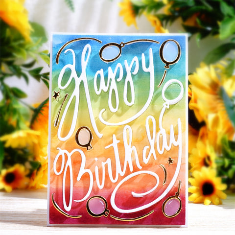 Inlovearts Happy Birthday Word Background Board Cutting Dies