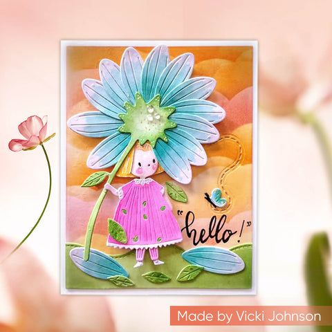 Inlovearts Little Girl with Sunflower Cutting Dies