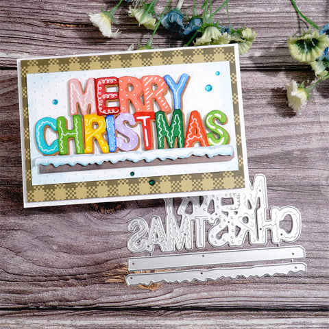 Inlovearts "MERRY CHRISTMAS" and Snowy Border Cutting Dies
