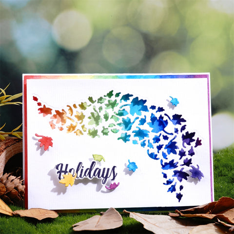 Inlovearts Maple Leaf Wave Border Cutting Dies