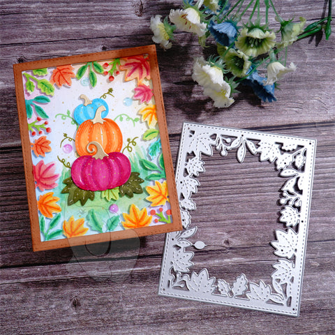 Inlovearts Maple Leaves Frame Cutting Dies
