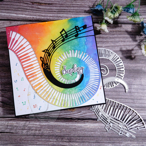 Inlovearts Piano and Music Note Border Cutting Dies