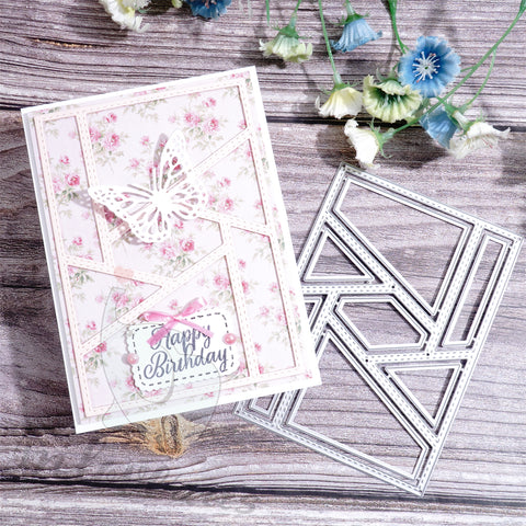 Inlovearts Rotating Geometric Pattern Background Board Cutting Dies