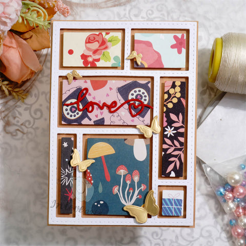 Inlovearts Separated Rectangular Grid Backgound Board Cutting Dies