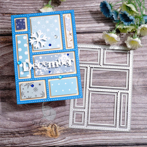Inlovearts Separated Rectangular Grid Backgound Board Cutting Dies