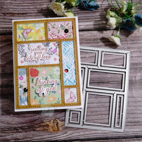 Inlovearts Separated Rectangular Grid Backgound Board Cutting Dies
