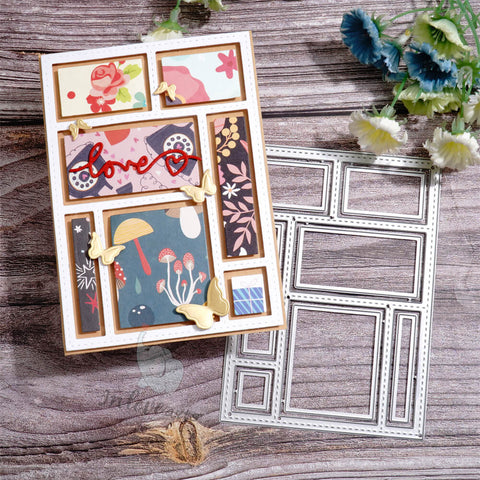 Inlovearts Separated Rectangular Grid Backgound Board Cutting Dies