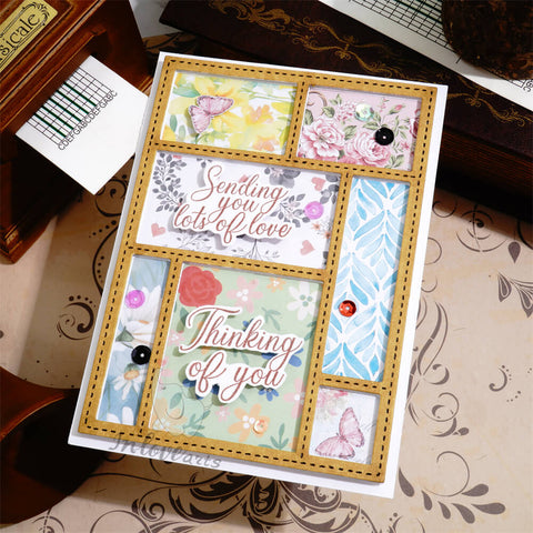 Inlovearts Separated Rectangular Grid Backgound Board Cutting Dies