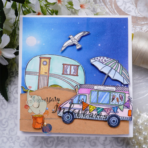 Inloveartshop Summer Travel House Car Stamps