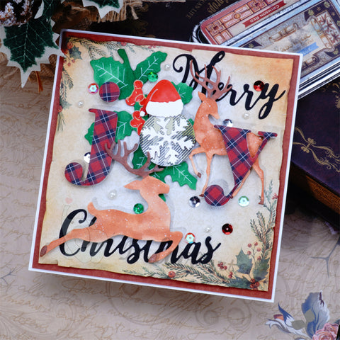 Inlovearts "joy" Word and Reindeer Cutting Dies