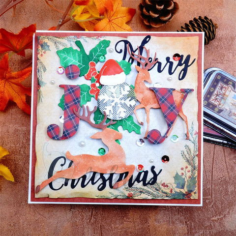 Inlovearts "joy" Word and Reindeer Cutting Dies
